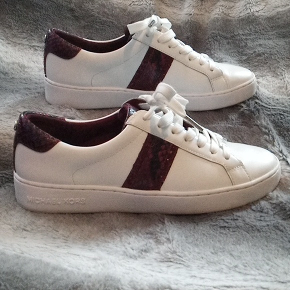 Michael kors Irving python embossed stripe sneakers size 6.5 - Picture 2 of 9